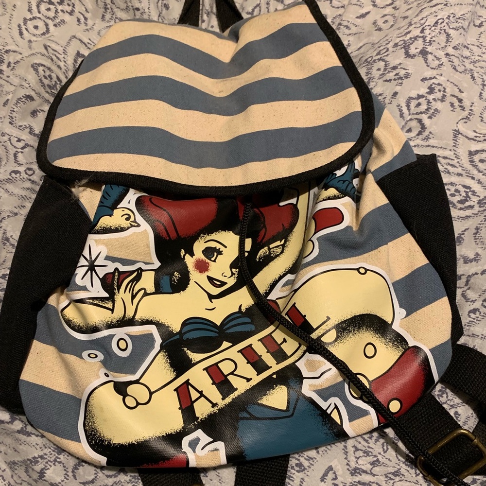Little mermaid draw string backpack